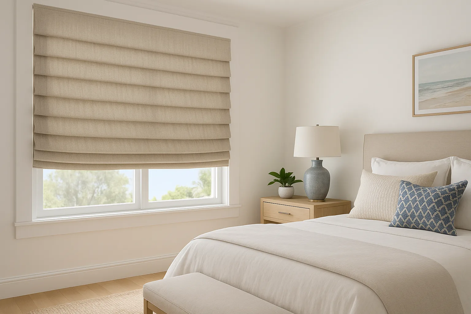 Hobbled Roman Shades in San Diego