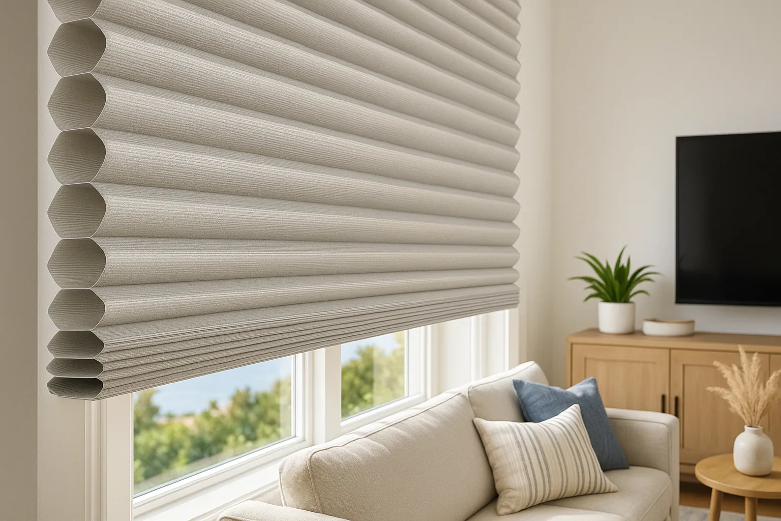 Triple Cell Honeycomb Shades in San Diego